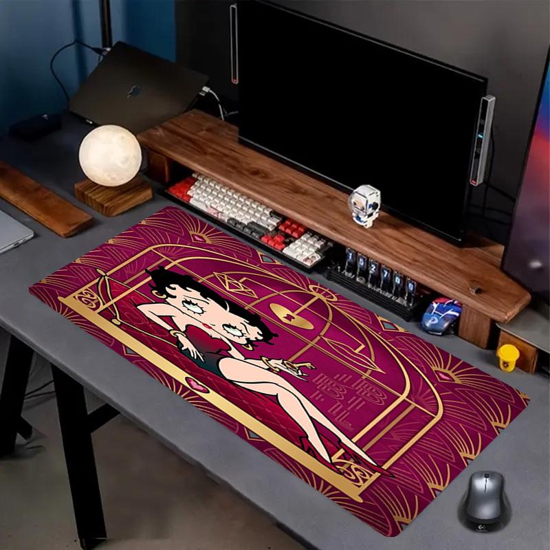 Betty Boop Print Mouse Pad, Anti‑Slip Desktop keyboard Mat, for PC Laptop Gaming Working Daily Use, Cool Festival Surprise Gift
