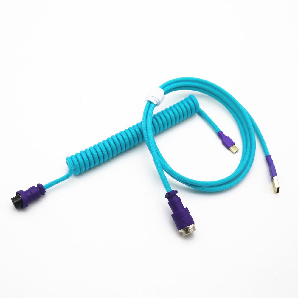 Angitu Premium Customized Mechanical Keyboard Data Cable USB Type C Aviator Cable With 0B/CY8/GX16 Colored Connector