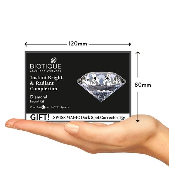 Набор для мгновенного сияния и придания сияния лицу Biotique Diamond, 65 г