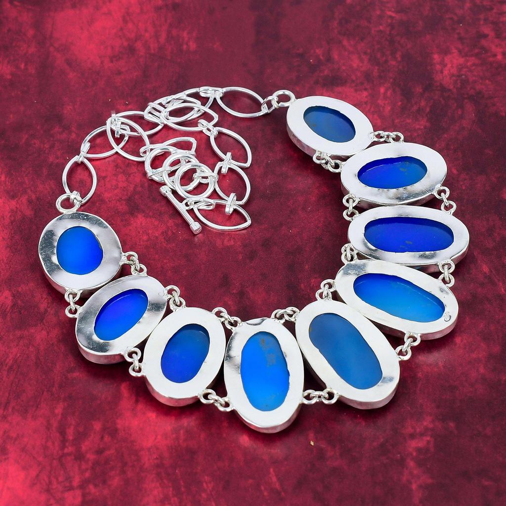 Ожерелье из синего кошачьего глаза, ожерелье из цельного серебра 925 пробы, ювелирные изделия, ожерелье ручной работы с регулируемой цепочкой