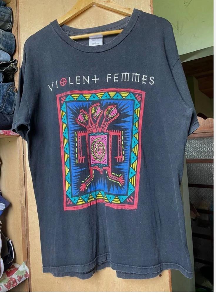 Перепечатка 90-х Violent Femmes Винтажная футболка унисекс черная для тура группы Перепечатка PA7196 Футболка унисекс