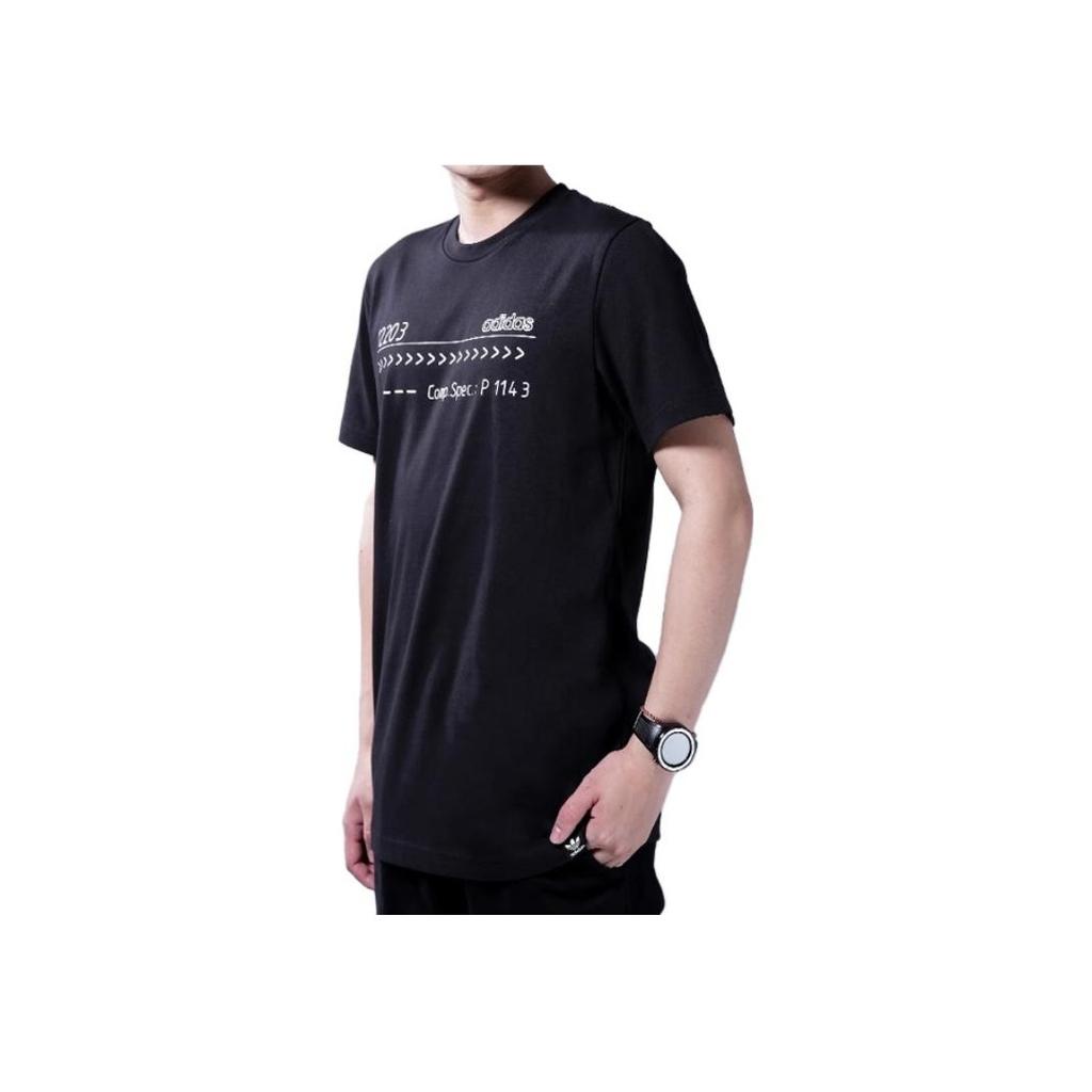adidas Футболка с коротким рукавом Originals Logo Print Casual, мужские топы, цвет черный CE2256