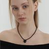 Black Gemstone Heart Necklace