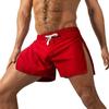 Men Fitness Shorts with Side Zipper Quick Drying Breathable Gym Workout Short Pants Elastic Waist Drawstring Athletic Running Sports Shorts