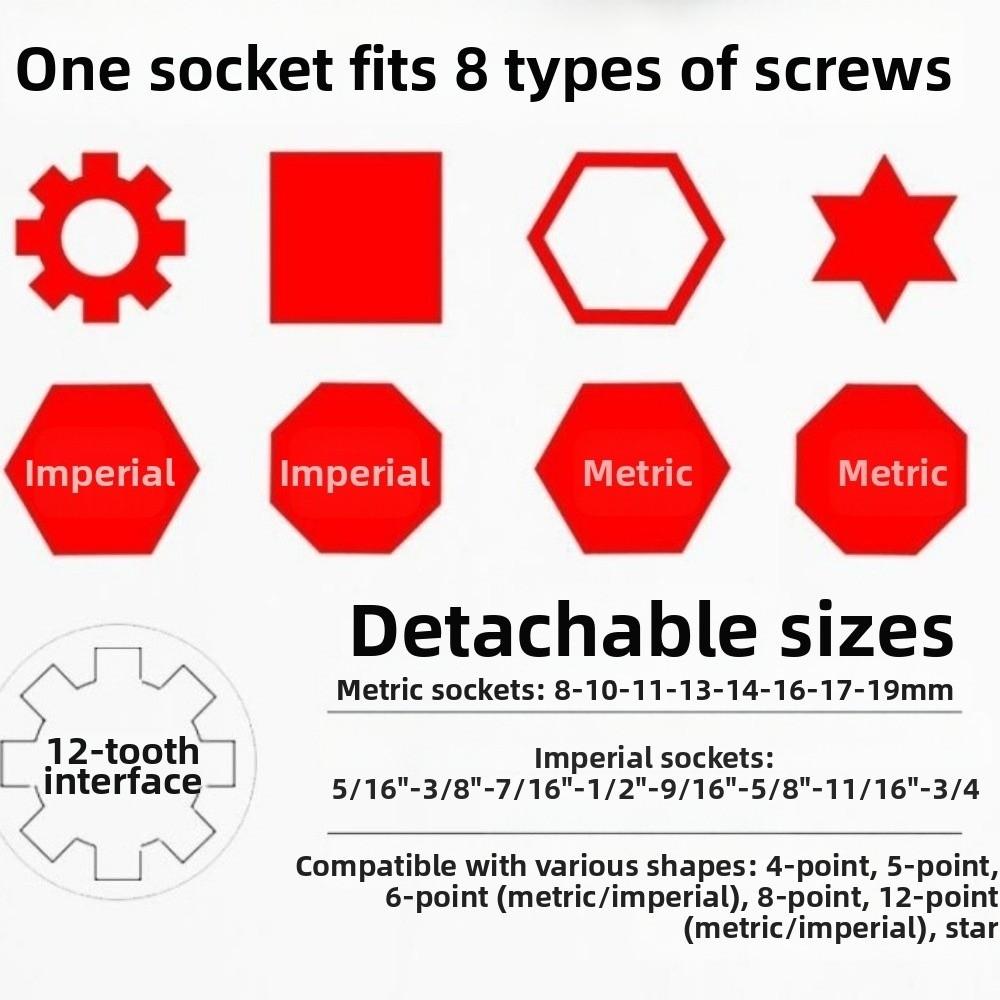 Spline Bolts Sleeve 52-in-1 Socket  Wrench Hand Tools Rotation Socket  Home Maintenance