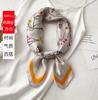 Plant flower silk scarf women's new small square scarf 71cm simulated silk scarf stewardess scarf spring and autumn hair tie bag