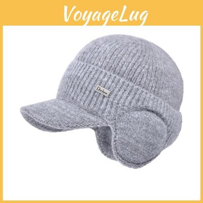 Вязаная зимняя шапка-ушанка с ветрозащитным теплом для уличной мужской моды