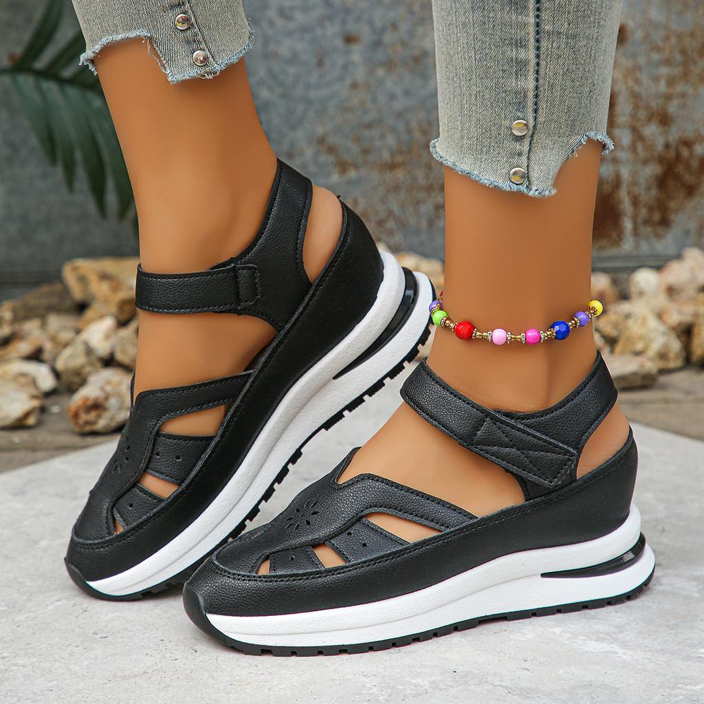 Ladies Shoes High Quality Buckle Strap Closed Toe Office Sandals Plus Size