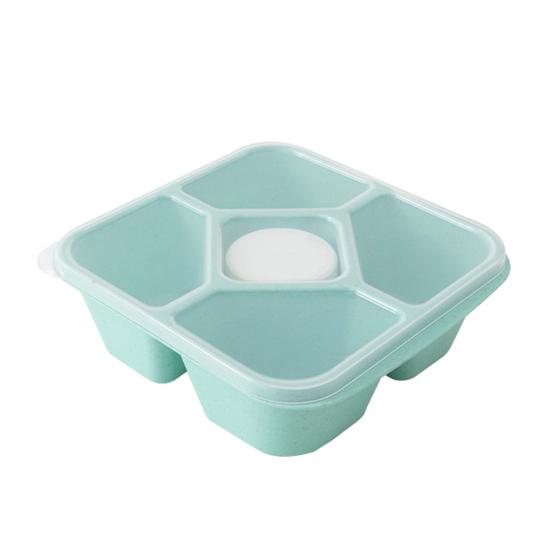 Большой контейнер для закусок с крышкой, поднос для сервировки с 5 отделениями, встроенные контейнеры для соусов, контейнер для хранения закусок без содержания бисфенола А, фруктов и орехов