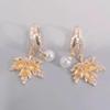 Женские серьги-подвески с желтым цирконием и кленовым листом, новинка 2023 года, модные ювелирные аксессуары для свадебной и помолвочной вечеринки
