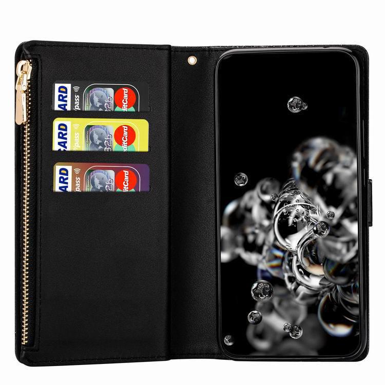 Кожаный чехол-бумажник для Redmi Note 9 Pro/K30/8A с лазерной гравировкой и девятью слотами для карт