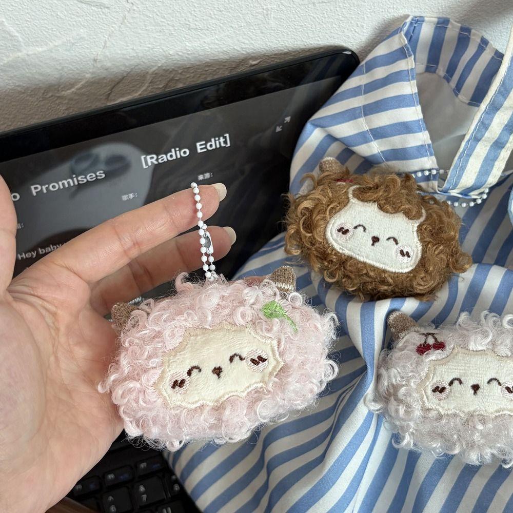 Lightweight Plush Sheep Keychain Soft Sheep Pendant Curly Haired Lamb Pendant Car Key Accessory