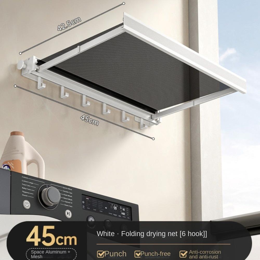 Невидимая вешалка для одежды с крючками, компактная телескопическая сетка для сушки белья, настенные стеллажи для хранения белья без проколов