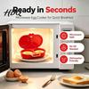 Omelette Maker for Breakfast Dual Cavity Microwave Egg Poacher with Lid & Handle Quick-Heat Steamer Food Grade Plastic Boiler 2 Eggs Oil-Free