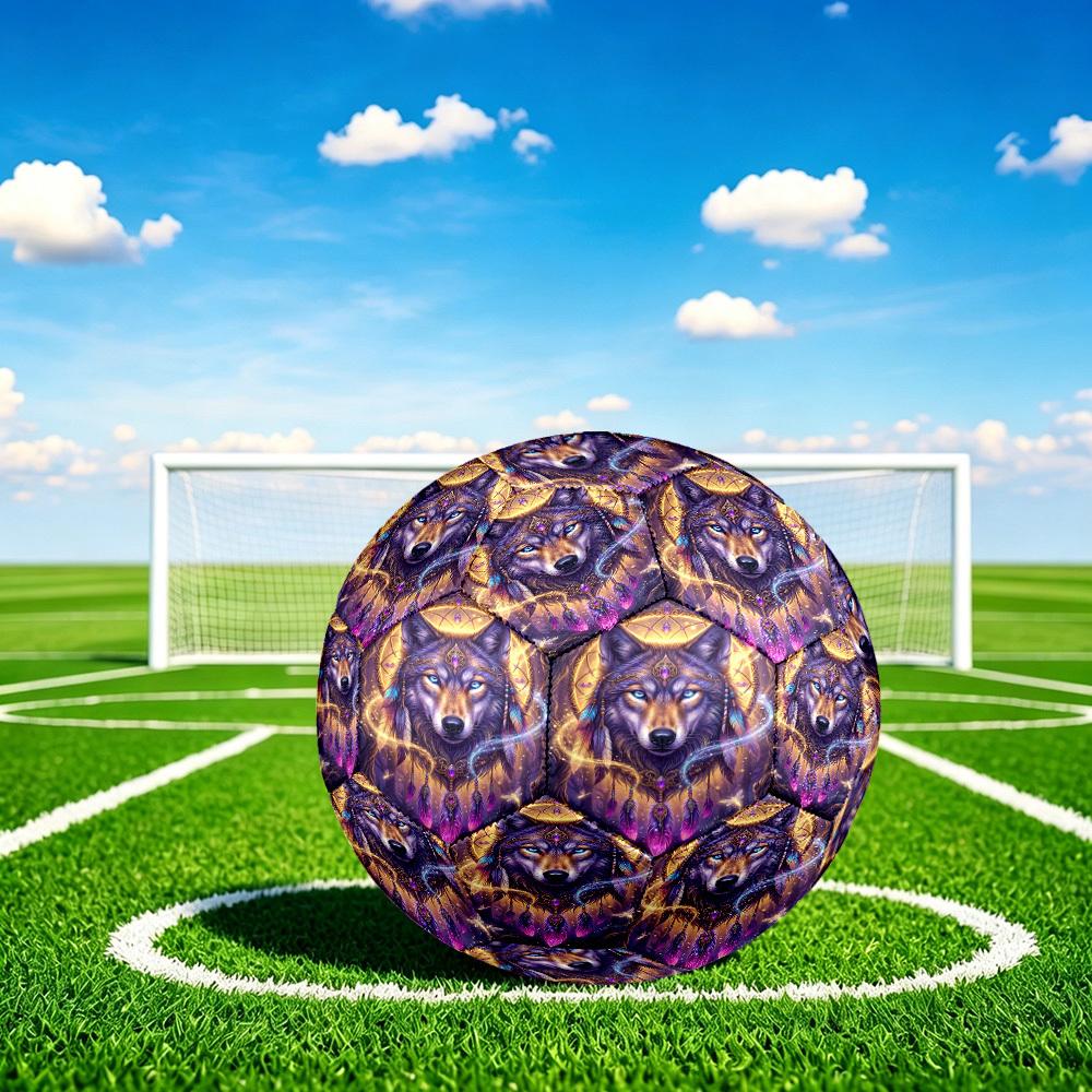 1pc Wolf Dreamcatcher Theme Soccer Ball Football, Size 5, Lightweight PVC, Outdoor Training Soccer Ball,Gift c6580