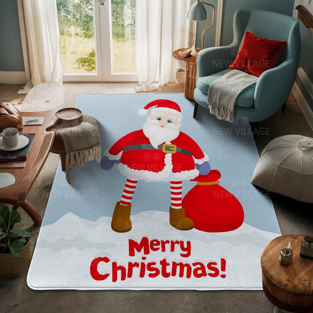 Ковер у входа в дом Домашний коврик у двери Гостиная Ванная Комната Ноги ванная комната Нескользящие коврики с водопоглощением для ванной Счастливого Рождества зима