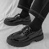 One-pedal Men's Loafers, Spring 2025 Men's Shoes Heightened Thick-soled Glossy Trendy Leather Shoes, Lazy Doudou Shoes