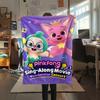 1PC Pinkfong Print Flannel Blanket, High quality Comfortable for All Seasons, Home Decor, Warmth and Comfort, Perfect for Christmas Gifts110