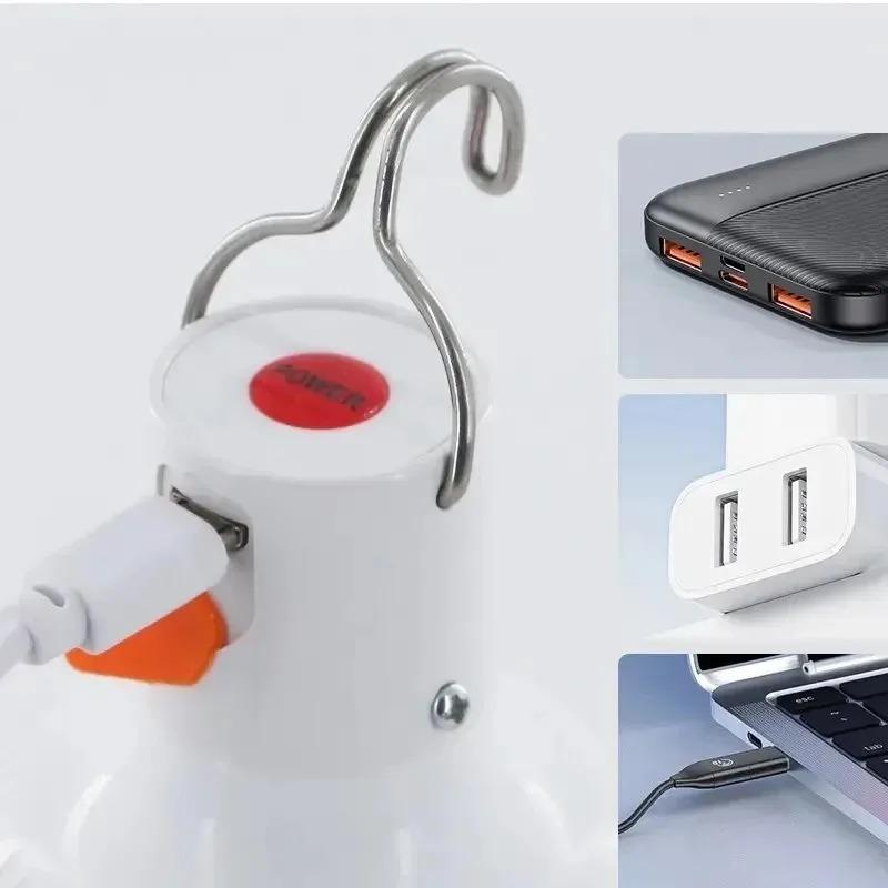 Уличные USB перезаряжаемые светодиодные лампы высокой яркости, аварийное освещение, подключение для кемпинга, рыбалки, портативный фонарь, ночные огни