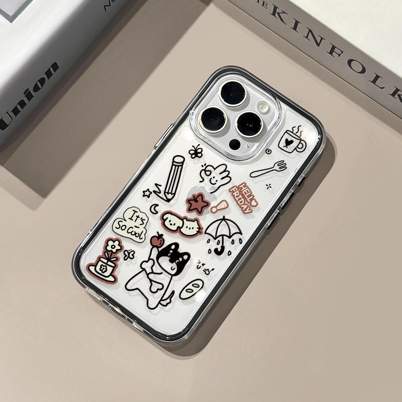 Doodle Puppy for IPhone17ProMax for Apple Phone Case 16/14/1 3/12 All-Inclusive Soft Cover 11