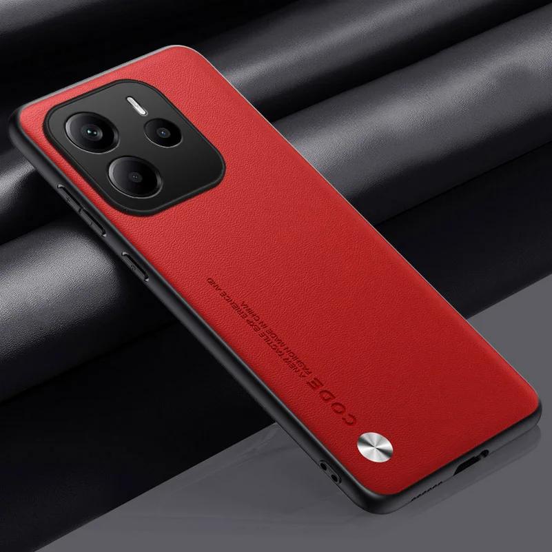 Простой чехол из искусственной кожи для Xiaomi Redmi Note 14 4G Note14pro+ Роскошный матовый жесткий противоударный чехол для телефона Redmi Note 14Pro