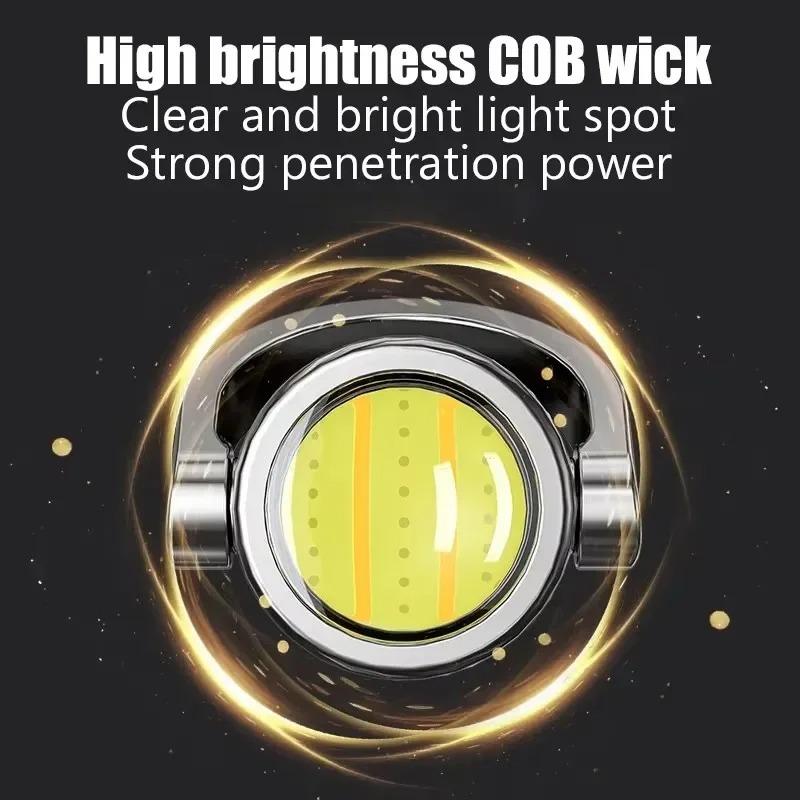 1-5PCS Mini COB Ultra Bright Rechargeable LED Flashlight Keychain Portable Waterproof Camping Pocket Lamp Keyring Hanging Light