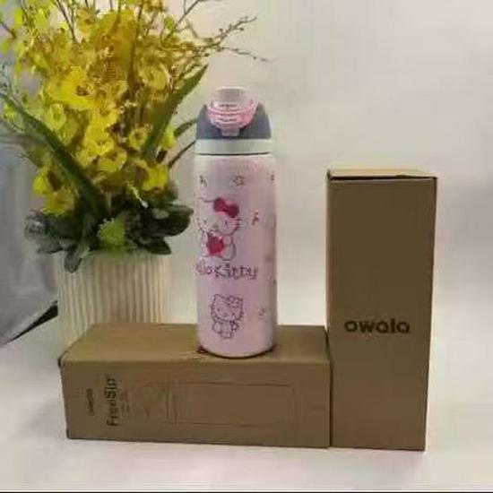 Спортивная бутылка для воды Owala двойного назначения: Стильный, из нержавеющей стали 304, с вакуумной изоляцией, портативный, большой емкости, с инфузером для фруктов.