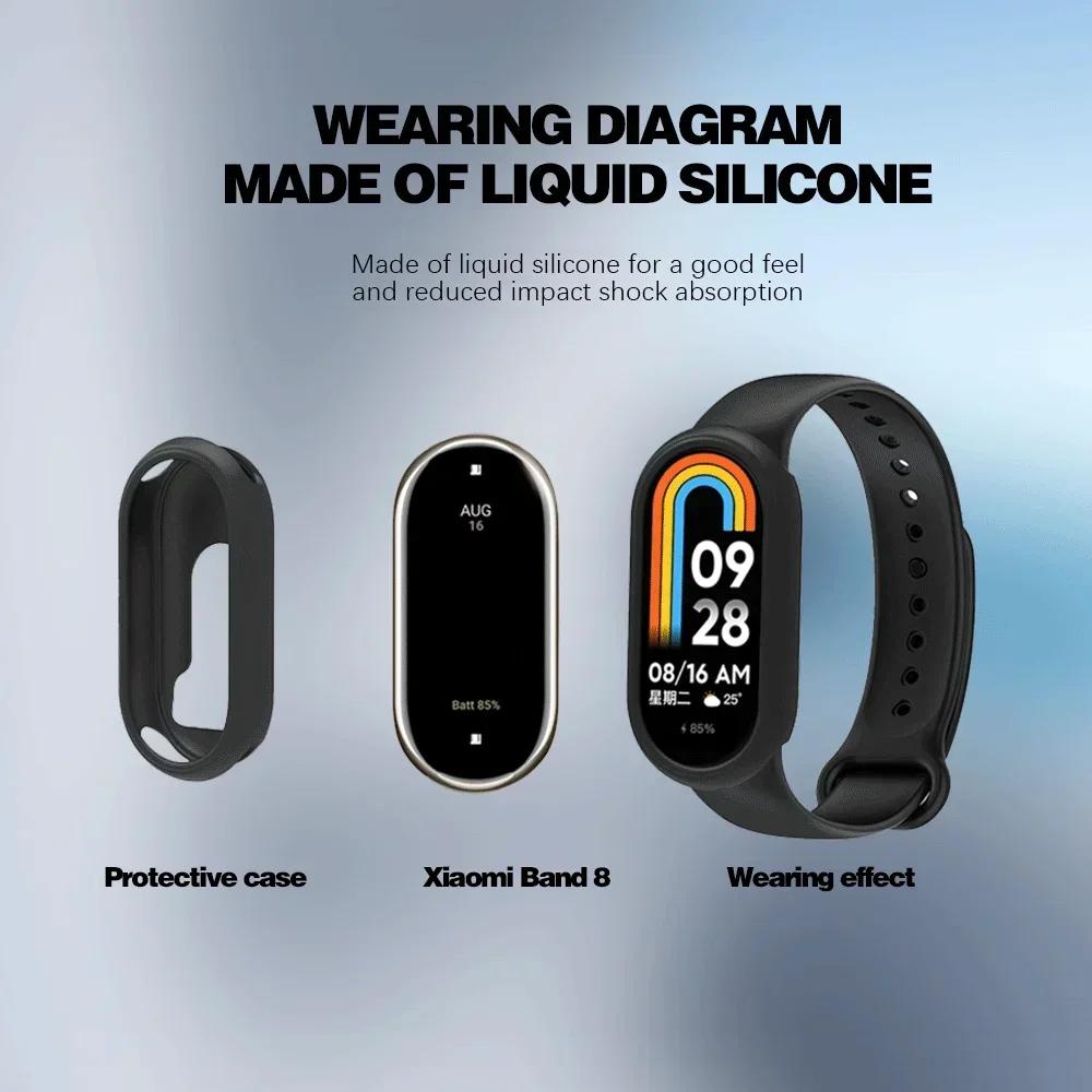 Чехол для часов из ТПУ-силикона для Xiaomi Band 8 9, Защитный корпус для Xiaomi Band 8, Чехол для умного браслета Mi Band8, Аксессуары для Mi Band8