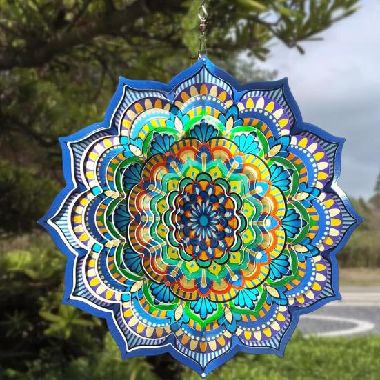 3D Animal Wind Spinner Decoration with Hook Indoor Outdoor Garden Yard Porch Colorful Turtle Butterfly Rooster Dragonfly Flower Wind Chime Hanging