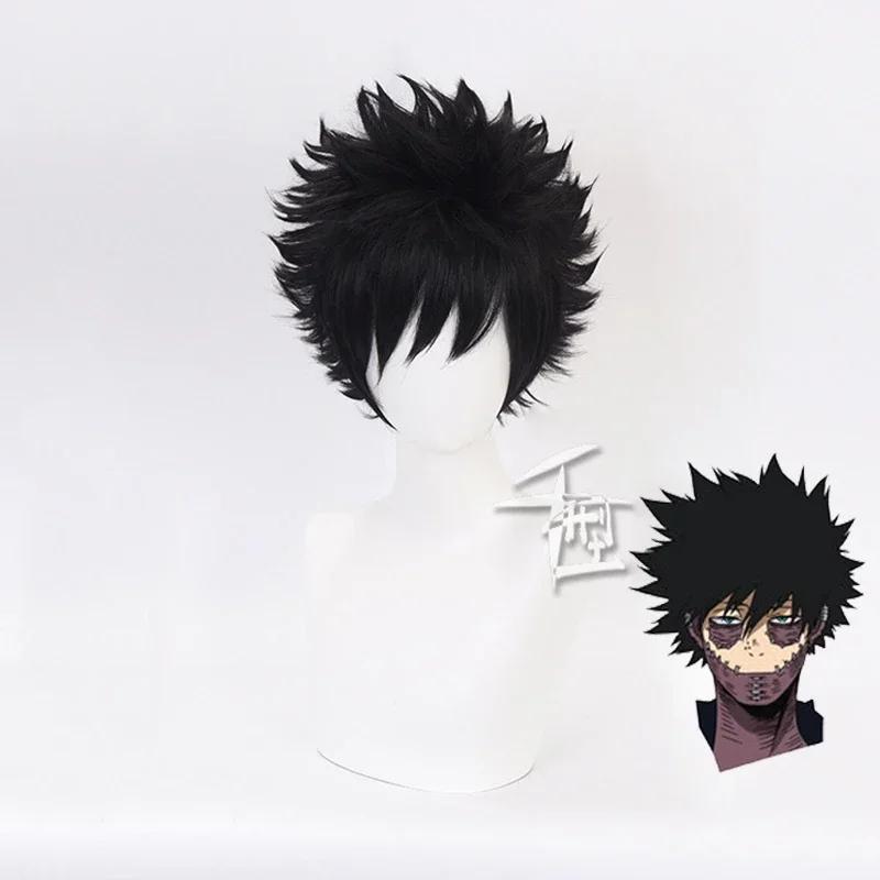 Парик для косплея из аниме My Dabi Boku No Hero Academia, короткие черные термостойкие синтетические волосы, парики для вечеринок