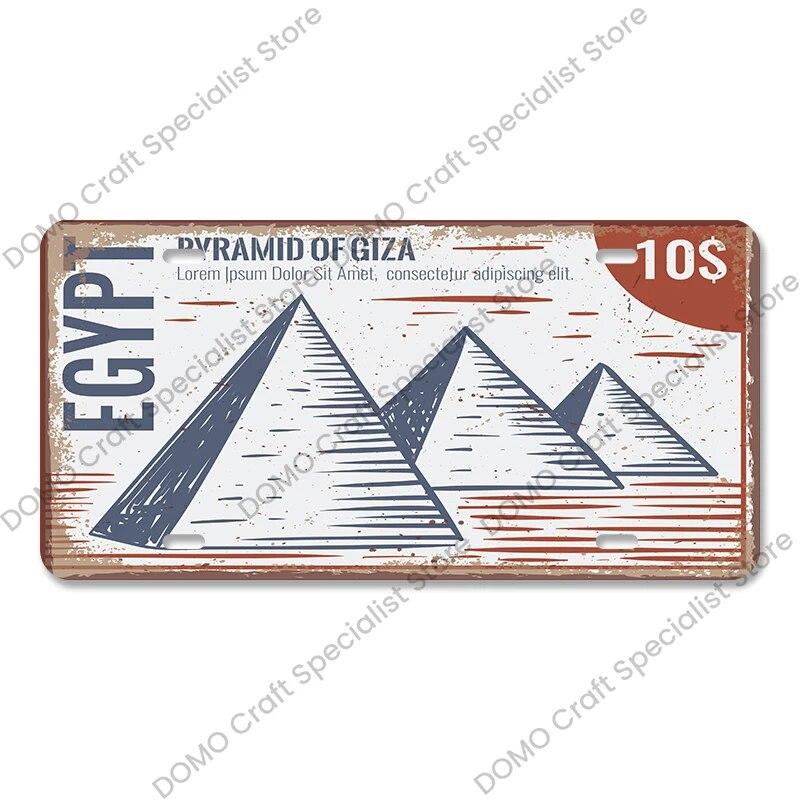 National Landmark Poster Car License Plate Retro France New York Australia Metal Tin Signs Wall Decor Garage Car Club