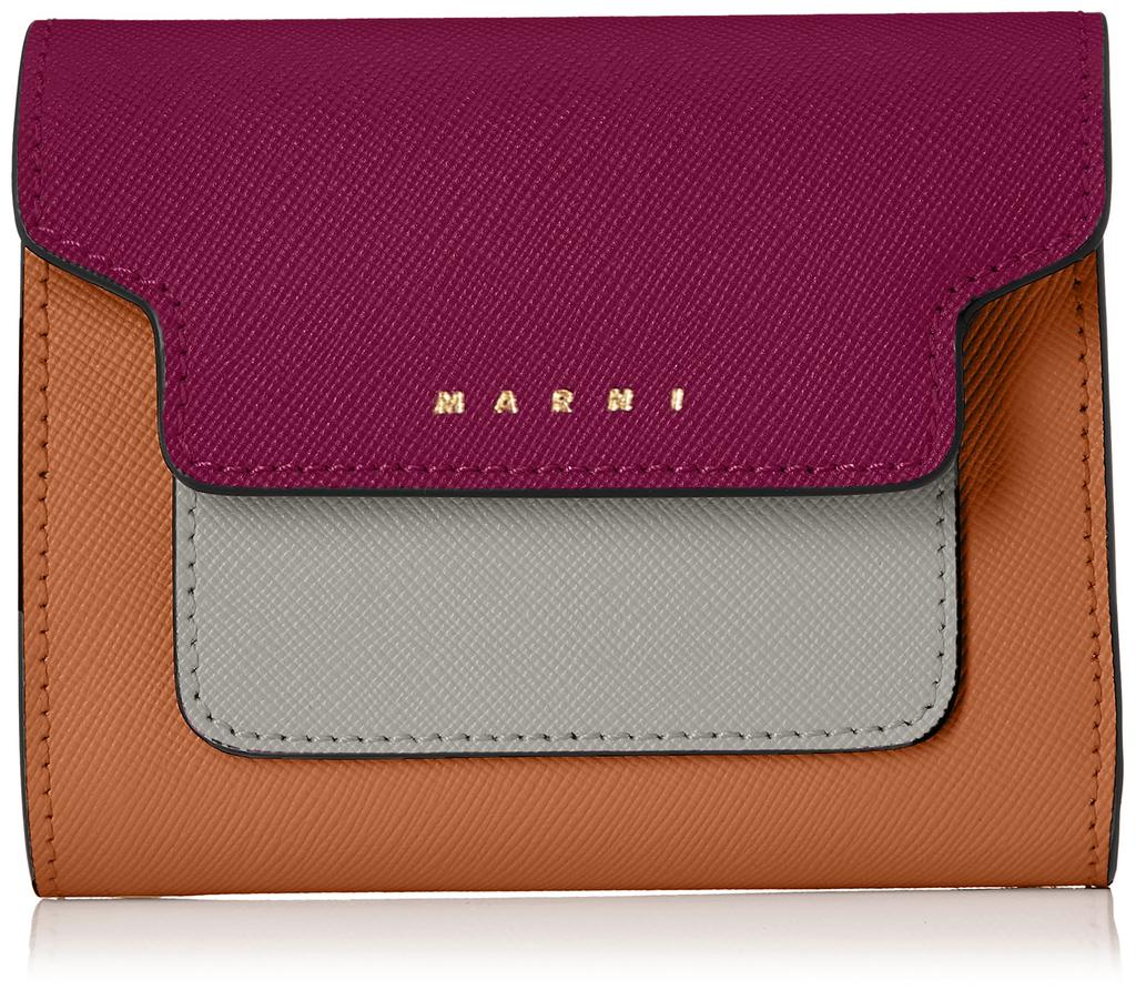 Wallet PFMO0052U8LV520 [Marni] Tri-fold Women's PLUM/ASH/MOCA [product]