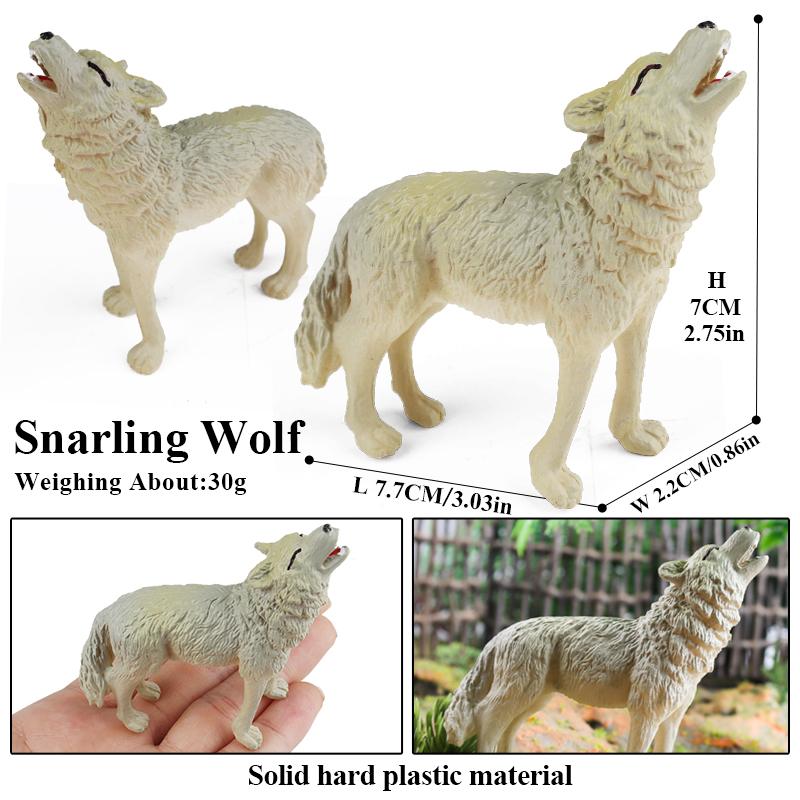 Oenux Дикие животные Маленький серый волк Гривистый волк Детеныши волков Модель для симуляции Коллекция фигурок из ПВХ Подарок Детская игрушка Подарок