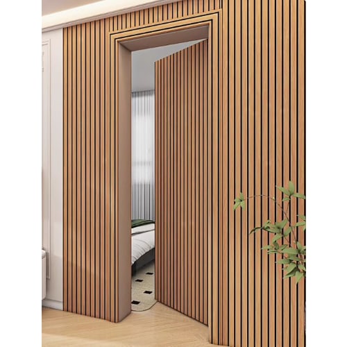 Wood Slat Wallpaper, Peel and Stick Wallpaper, Wood Texture Wall Panels, Grating Stripe Contact Paper, for Living Room (L9.84xW1.97ft)