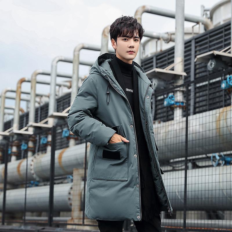Men's Down Jacket Medium and Long Thickened Loose Coat Men's Winter Clothing