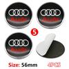 4Pcs 56mm Wheel Rim Hubcap Identity Overlay For Audi RS  B8 B9  S A3 8V A4A6 C7 C6 A5 Q3 Q5 Q7 A1 Motorsport Tuning Accessory
