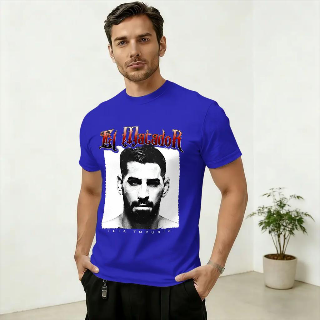 Ilia Topuria Fanart Merch Unisex T Shirt Fashion Tees Short Sleeve Crew Neck T-Shirt Cotton Graphic Clothes