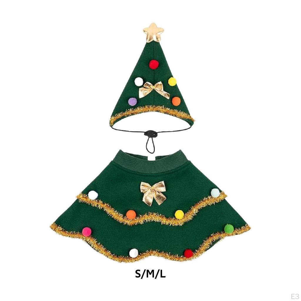 Рождественский костюм для собаки, наряд для кошки, одежда для улицы, удобная шляпа с плащом, одежда для питомца для мероприятий