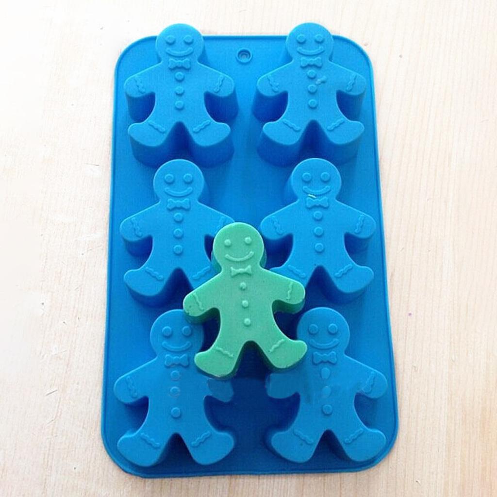 6 Gingerbread Man Silicone Ice DIY Silicone Ice Chocolate Cake Mold