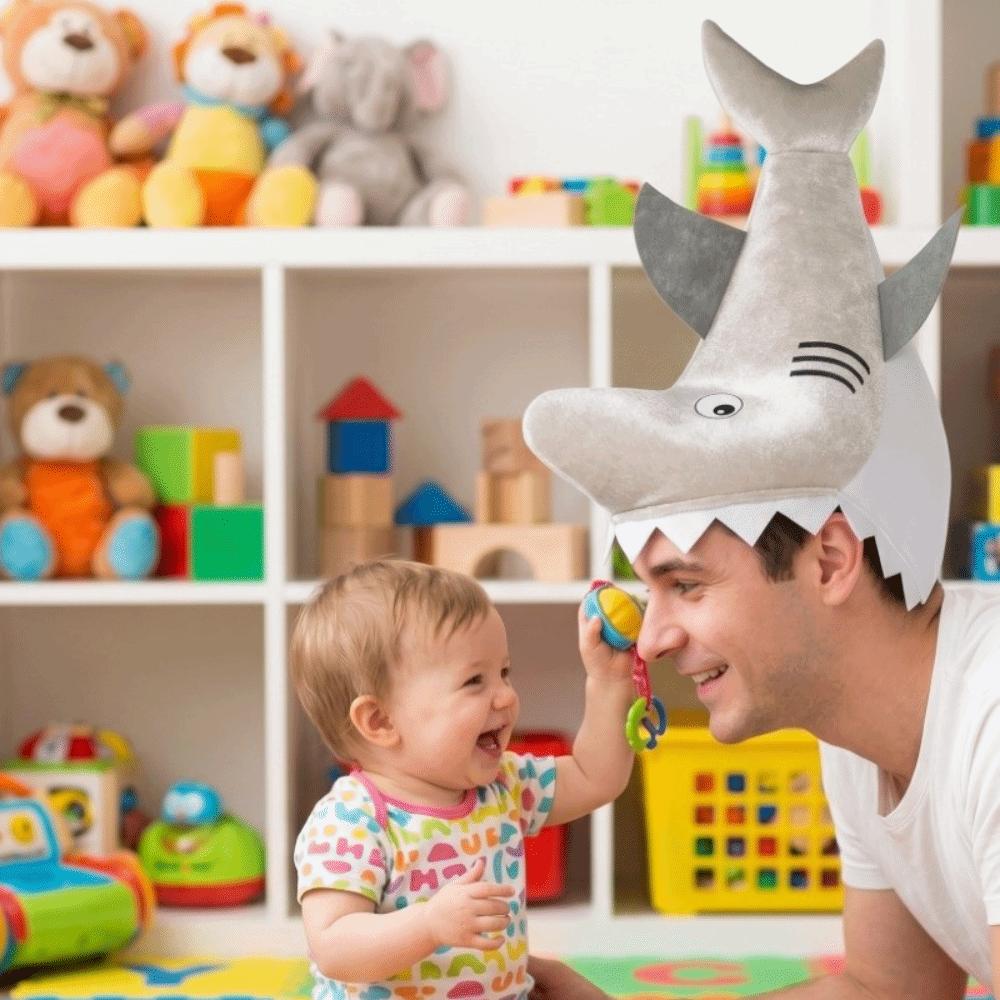 Creative Shark Party Hat Cartoon Plush Animal Cap Costume Accessories Shark Head Cover Photo Props