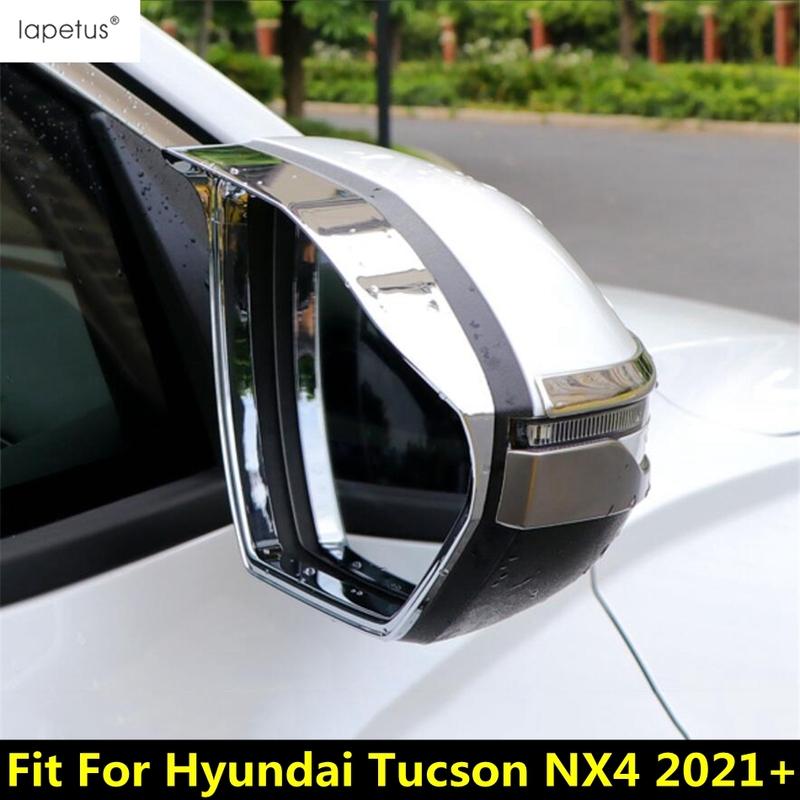 Для Hyundai Tucson NX4 - 2026 Козырек от дождя на зеркало заднего вида автомобиля Отделка ABS Хром / Углеродное волокно Аксессуары Внешний вид