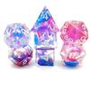 7 Pcs Color Blue Pink Purple Resin Color Sand Dice Set for DND TRPG RPG D20 D12 D10 D8 D6 D4 Table Board Games Numbers Dices Kit
