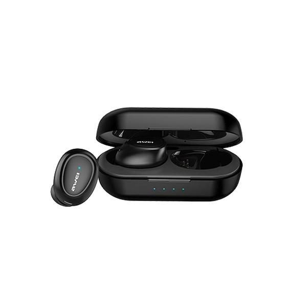 Słuchawki Bluetooth AWEI T16 TWS z stacją dokującą Czarne
