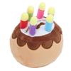 Dog Birthday Cake Toy Plush Candle Birthday Cake Toy Squeaker Chew Dog Toy for Dogs