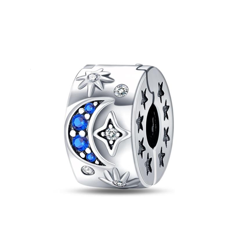 Real 925 Sterling Silver Moon Vitreous Star Fairy Tale Charms Beads Fit 925 Original Bracelets DIY Jewelry Romantic Gift