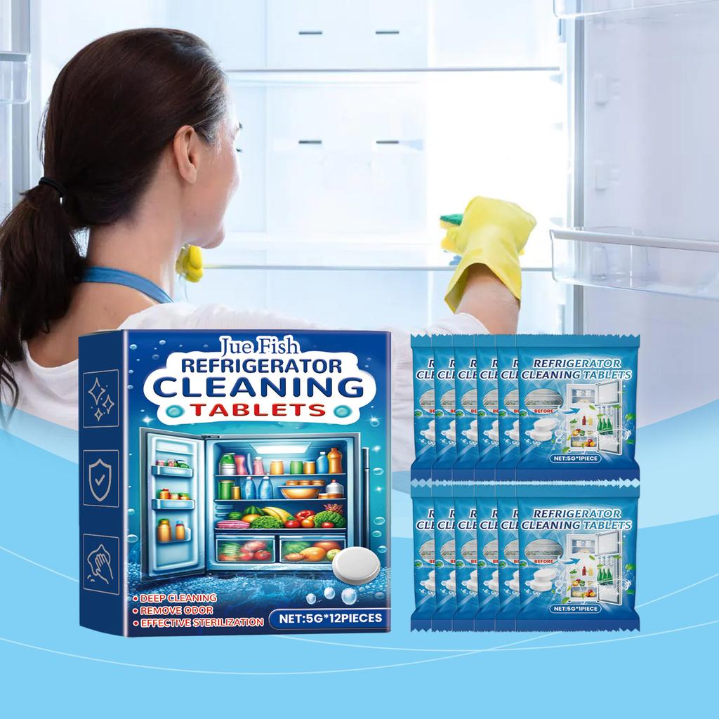 Шипучие таблетки для чистки холодильника для глубокой очистки зазоров в бытовой морозильной камере, удаления накипи и удаления запахов Шипучие таблетки