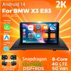 Android 14 Carplay Auto для BMW X3 E83 2004 - 2012 Автомобильный радиоприемник GPS-плеер Мультимедиа стерео 360 Камера Навигация Видео AI Voice