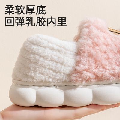 Хлопковые тапочки женские зима 2025 новые домашние комнатные плюшевые тапочки для пары хлопковые шлепанцы нескользящие мужские домашние хлопковые туфли