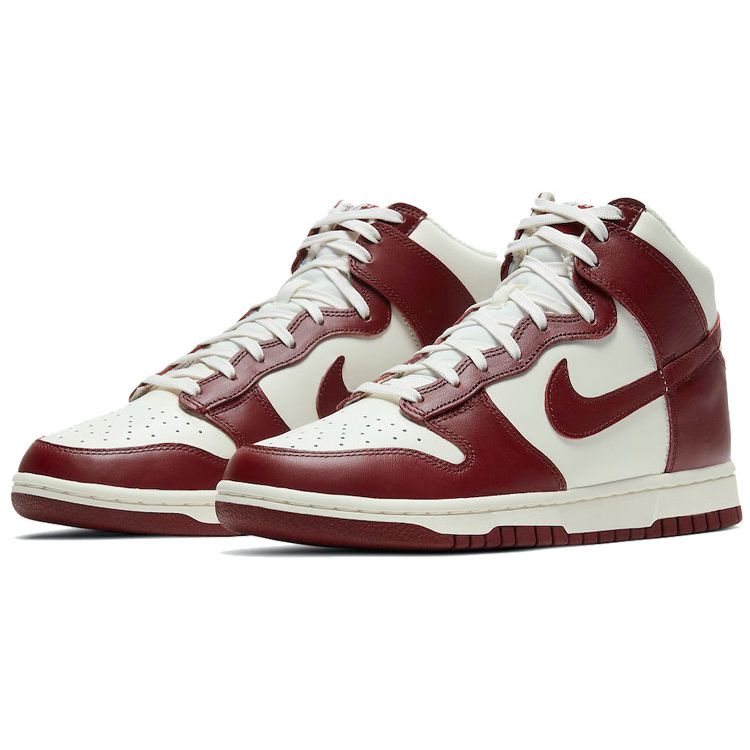 Nike Красные женские кроссовки Dunk High Team Sail Pale-Ivory DD1869-101
