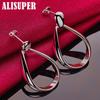 925 Sterling Silver Classic Big Circle Drop Charm Earrings Jewelry